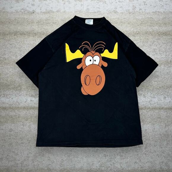 Hanes Other - Vintage 90s Bullwinkle Taco Bell Shirt Mens L Black Made USA Cotton Short Sleeve
